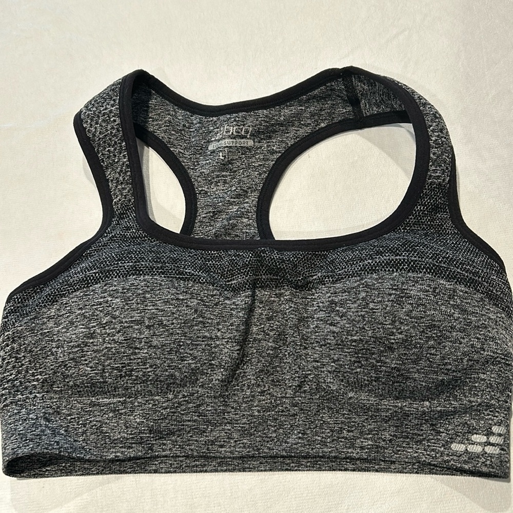 BCG Sports Bra Gray Size Large Padded Cups Gently Worn